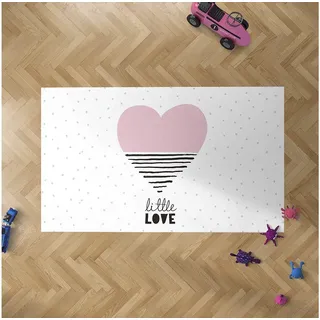 Oedim Kinderteppich Herz, PVC | 95 x 200 cm | Teppich PVC | Vinylboden | Dekoration für Zuhause | Boden Sintasol | Kinderschutz |