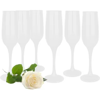 Glasmark Krosno Gläser 6er Set 0,2 Liter Sekt Champagner Prosecco Glas Kelch Sektgläser Champagnergläser Schaumweingläser Weingläser Weiß 6 x 200 ml