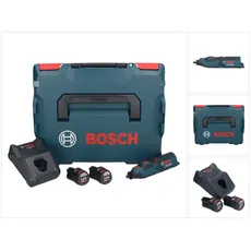 Bosch Professional, Multifunktionswerkzeug, Bosch GRO 12V-35 Akku Rotationswerkzeug 12V + 2x Akku 3,0Ah + Ladegerät + L-Boxx