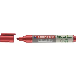 edding 29 Ecoline Whiteboardmarker - rot - 1 Whiteboard Stift - Keilspitze 1-5 mm - Boardmarker abwischbar - Whiteboard, Flipchart, Magnettafel, Pinnwand, Memoboard - Sketchnotes - nachfüllbar