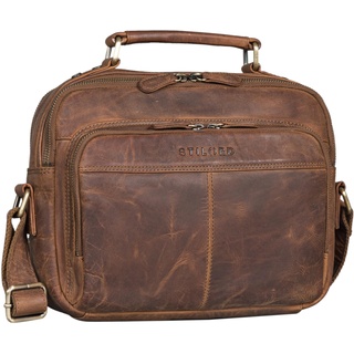 STILORD 'Kuno' Umhängetasche Herren Leder klein braun ideal als Kameratasche Männer Businesstasche Vintage Messenger Bag Echtleder und Schultertasche Reporter Ledertasche