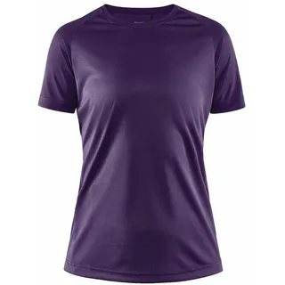 Craft CORE Unify Training Tee | Damen Sportshirt L | True Purple | Activewear für Damen aus recyceltem Polyester | Geschwungene Seitennähte | Quick Dry Tshirt Damen | Funktionsshirt damentop