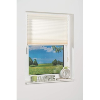 K-home Klebe-Plissee Creme Lichtschutz, 60 x 130 cm (B x L)