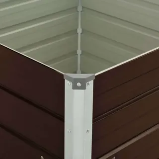 vidaXL Hochbeet Braun 100 x 100 x 77 cm Verzinkter Stahl - Bronze