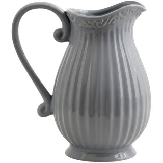 Krug aus Keramik 1,2 L, Pastel Grau - Wasserkrug, Vase, Pitcher Kanne Karaffe Milchkrug im Landhausstil, Country, French Country, Pastellfarben, Kreidefarben