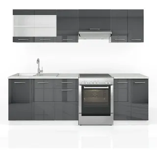 Vicco Küchenzeile Raul 240 cm grau