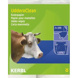 Kerbl Euterpapier, 2 x 200 Blatt/Pkg für Trocken- und Nassreinigung