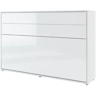 Mirjan24 Schrankbett Bed-Concept Bc-05 120x200 mit LED-Lampe , Weiß Hochglanz , Kunststoff , Rechteckig , 120x200 cm , Schlafzimmer, Betten, Gästebetten, Klappbetten