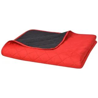 vidaXL Gesteppte Wende-Tagesdecke 170 x 210 cm Rot/Schwarz