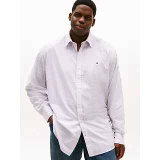 Langarmhemd "BT - CORE TATTRSALL POP", Herren, Gr. 5XL (66), N-Gr, medium rot, check, Web, Obermaterial: 100% Baumwolle, TOMMY HILFIGER BIG & TALL, regular fit normal, Manschette, Hemden Langarmhemd, Große Größen, Button-down-Kragen, regular fit