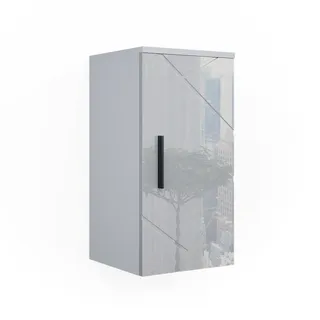 Vicco Badschrank Irma Weiß Hochglanz 30 x 59 cm Badezimmer, Schrank Badmöbel Schranktür Schrankfach Einlegeboden Ablagefach Aufbewahrung
