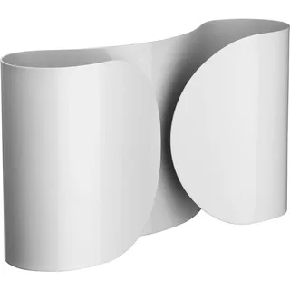 Flos Foglio Wandleuchte mit Direktem/Indirektem/Diffusem Licht, Lampe mit Design von Tobia Scarpa, Lampe für den Innenbereich aus Pulverbeschichtetem Stahl, 220-250 V, 100 W, Farbe Weiß