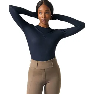 Ps Of Sweden Leandra Striped Mesh Top Damen Langarm-t-shirt Blau M Damen Blau M - Blau