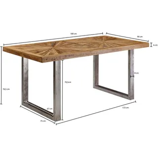 Wohnling Esstisch 90 x 76 x 90 cm braun