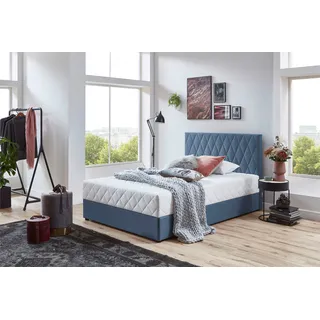 ATLANTIC home collection Boxbett Benita, mit Taschen-Federkernmatratze und Bettkasten, blau