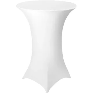 Granbest Cocktail Tischhussen Eingebaut Spandex Quadrat Ecken Stehtischhussen für Party, Bankett, Hochzeitsereignis, Ausstellung, Freien (Weiß, Ø 70-75cm)