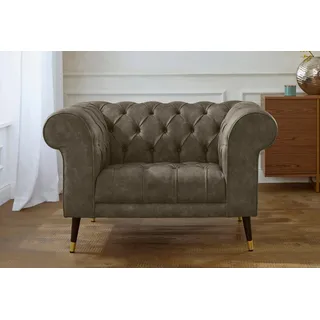 Home Affaire Loveseat Tinnum Chesterfield Baumwolle/Mikrofaser 121 x 77 x 87 cm Grün