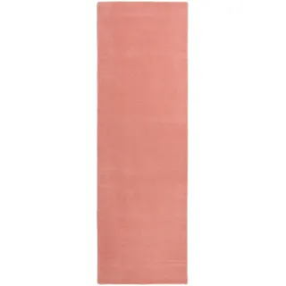 carpetfine Gabbeh Lola Uni Wollteppich 60 x 180 cm Rosa