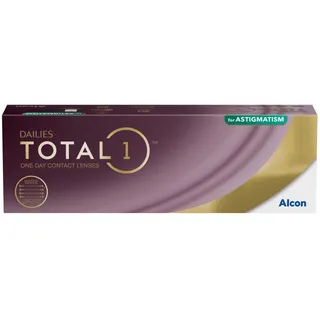 Dailies Total1 for Astigmatism | 30 Stk | CYL 1.25 | ACHSE 170 | -02.50 dpt | Weiche Tageslinsen für Astigmatismus, die sich anfühlen wie ein Hauch von Nichts. Mit BC 8.6 mm und DIA 14.5 mm