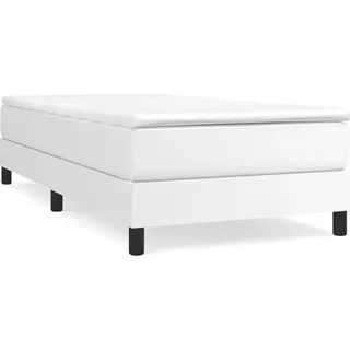 vidaXL Boxspringbettgestell Weiß 100x200 cm Kunstleder - Weiß