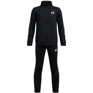 Under Armour Trainingsanzug Icon Knit Tracksuit, superweicher Jogginganzug, bequemer aus schweißableitenden Materialien,Black/Castlerock/White,YXL