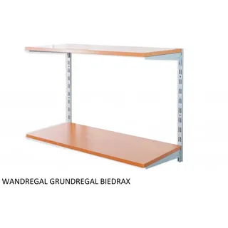 Biedrax Wandregal - Grundregal 40 x 80 x 50 cm, Farbe silber - 2 Fachboden Kirsche