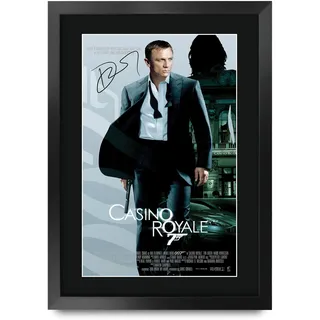 HWC Trading A3 FR James Bond - Casino Royale Movie Poster Daniel Craig Signed Geschenk GESTALTET A3 Printed Autogramm Film Geschenke drucken Fotobildanzeige