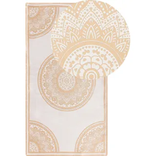 BELIANI Outdoorteppich Beige 80 x 150 cm Rechteckig Orientalisches Muster Modern Indoor Outdoor Terrasse Balkon Garten - Beige