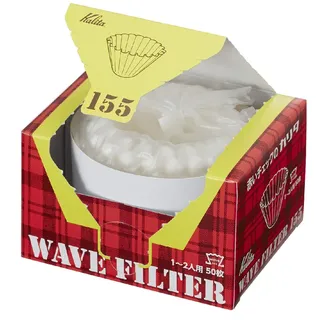 Kalita Wave-Filter KWF-155 Packung mit 50 Blatt Weiß Convenient Box Typ zur Entnahme und Speicherung von 22211 (Japan Import) (155 (1 bis 2 Personen))