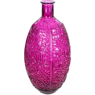 Gilde Bodenvase GILDE "Bodenvase rund Dschungel", magenta, B:29cm H:59cm T:29cm Ø:29cm, Glas, Vasen, Bodenvase