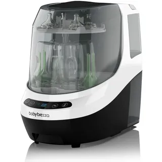 Baby Brezza Dampfsterilisator , Schwarz, Weiß , Kunststoff , 24x38.7x46 cm , Ce , automatische Abschaltfunktion, für breit- und schmalhalsige Flaschen geeignet, Ventilationssystem , Füttern, Babykostwärmer & Sterilisatoren