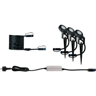 Paulmann LED Gartenstrahler Sting Aluminium 23,8 cm 3 Stk insektenfreundlich grau, schwarz