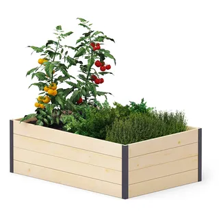 Upyard GardenBox Modern - modernes Hochbeet aus Holz - ergonomisches Hochbeet für Terrasse und Garten - Pflanzkasten für Gemüse und Kräuter, 120x80x40, Naturholz