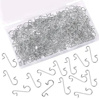 SEPGLITTER 240 Stück Weihnachtsschmuck S Haken, Silber Kugelaufhänger Haken Weihnachtskugel Klein Metall S Haken für Weihnachtsbaum Dekoration Christbaumkugeln