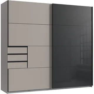 WIMEX Schwebetürenschrank Tilburg 225 x 208 x 65 cm Schwarz