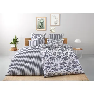 OTTO home Bettwäsche "Nordby" 2 Bettwäsche aus Baumwolle, skandinavisches Design, ab Größe 135x200 cm, blau