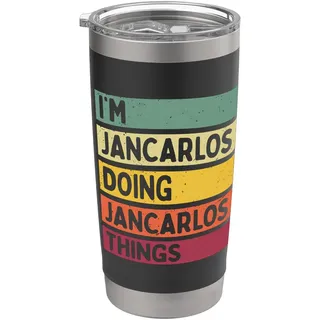 Ich bin Jancarlos und mache Jancarlos lustige, personalisierte Dinge Doppelwandiger Edelstahl-Thermobecher