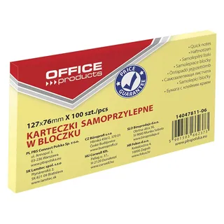 office-products OFFICE PRODUCTS 14047811-06 Haftnotiz 127 x 76 mm, 1 X 100 Blatt, Pastellfarbe/kanariengelb