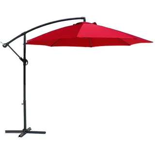 Mobili Rebecca Ampelschirm Rot 300/300/245 cm , Metall , Rund , 300x300 cm , Sonnenschutz, Ampelschirme