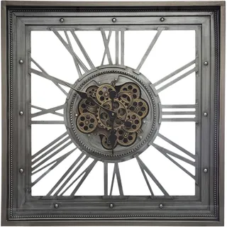 Wanduhr MECA, Metall, 80 x 80 cm - Grau