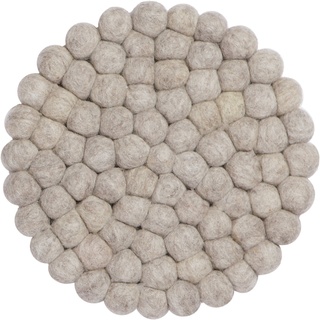 myfelt Béla Topfuntersetzer, Schurwolle, Beige, Ø 20 cm, bis 300 ° hitzebeständig