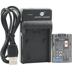 DSTE NP-FP50 Li-Ionen Batterie und Micro USB Ladegerät Anzug kompatibel mit Sony DCR-DVD103,DCR-DVD105,DCR-DVD203,DCR-DVD205,DCR-DVD305,DCR-DVD92,DCR-HC20
