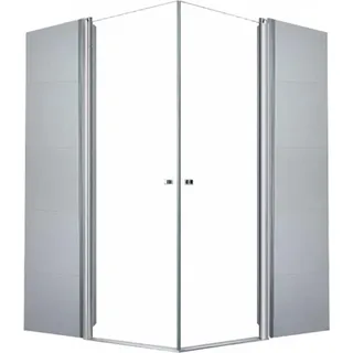 Glaszentrum Hagen 50x50x195 cm  Eck Duschkabine Altbau - Schwarz