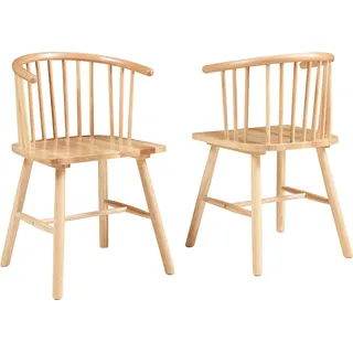 Esszimmerstuhl ‘Stami' 2er Set Küchenstühle 79 x 53 x 48 cm Holz Natur - Naturbelassen