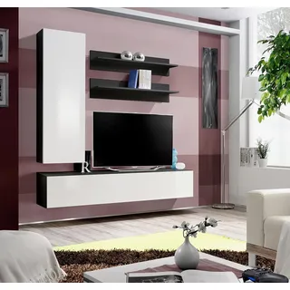 Luxus tv -Ständer Wohnzimmer rtv Lowboard Designer Wandregale Wohnwand Neu - Schwarz