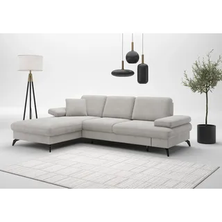 sit&more Ecksofa »Morris L-Form« mit Bettfunktion, bzw. XXL-Sitzfläche, Armteilverstellung & Zierkissen,