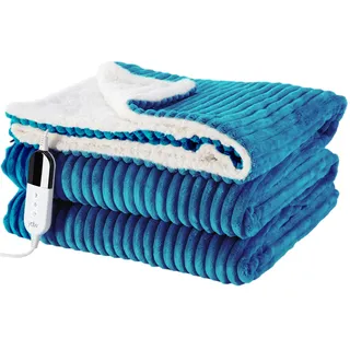 YDW Wärmedecke Heizdecke mit Abschaltautomatik - 200x180 cm Kuscheldecke Electric Blanket Wärme Beheizbare Decke Elektrische fürs Bett Überhitzungsschutz Waschbar Kuschelheizdecke - Türkis