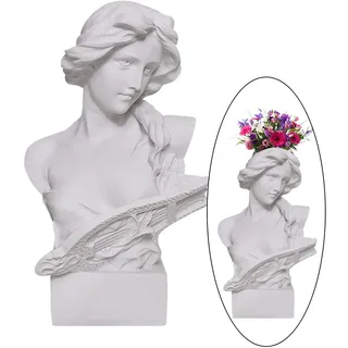 Gips Statue Pflanzer, Kopf Gesicht Vasen, Skulptur Kunst Blumenvase, für Stifthalter Schmuckhalter, Blumenarrangement Blumentopf, Schreibtisch Schmücken