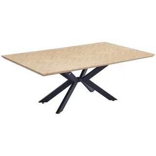 Home Deluxe Esstisch Eckig AVENCIA inkl. Sternfuß - 200 x 120 cm |Küchentisch, Esszimmer, Esszimmertisch - versch. Ausführungen - Fishbone Oak