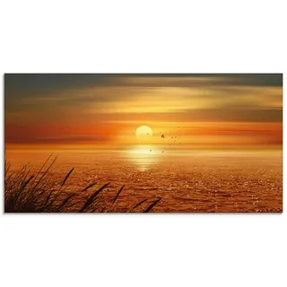 Artland Glasbild »Sonnenuntergang über dem Meer« Sonnenaufgang & -untergang 1 Stk. tlg. in verschiedenen Größen, orange